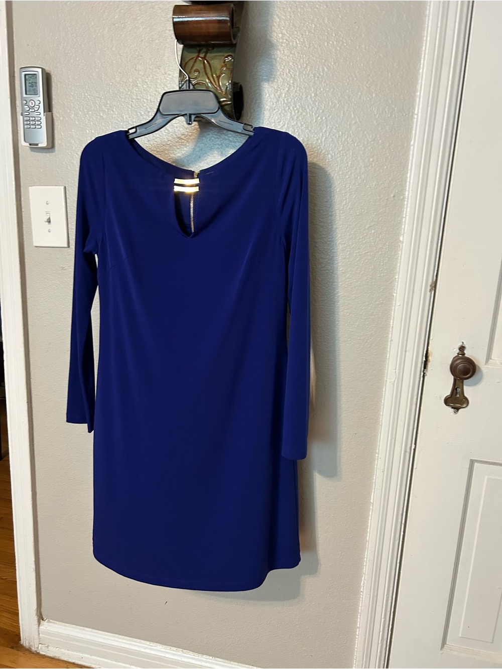 Vince Camuto Cobalt Blue Long-Sleeve Shift Dress